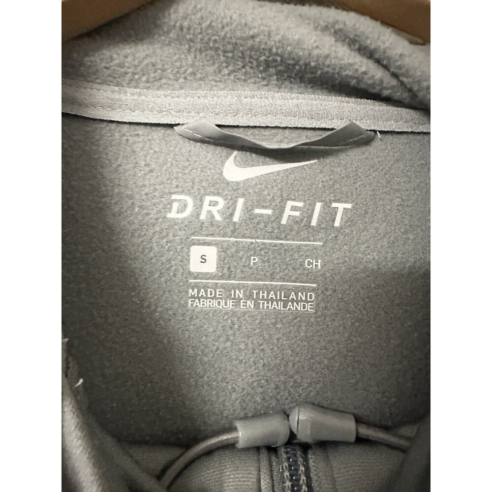 Nike Basketball Dri-Fit Hooded Full Zip Jacket Logo Mens Small Gray Fleece Lined - Picture 3 of 3